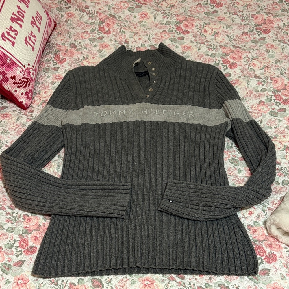 Tommy Hilfiger Charcoal Ribbed Sweater